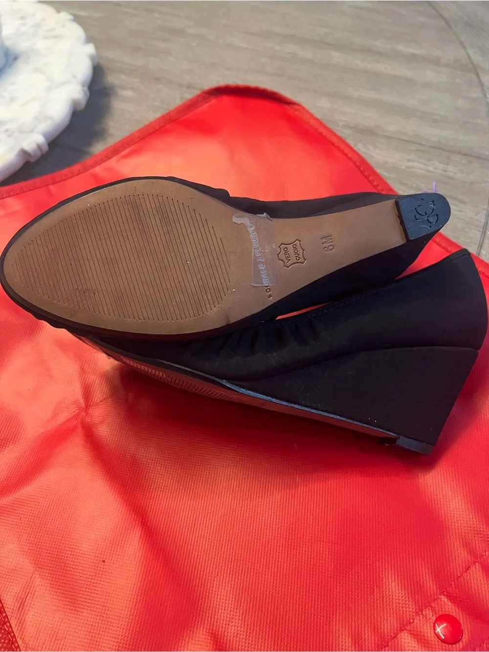 Donald J. Pliner Black Suede Wedge Pumps